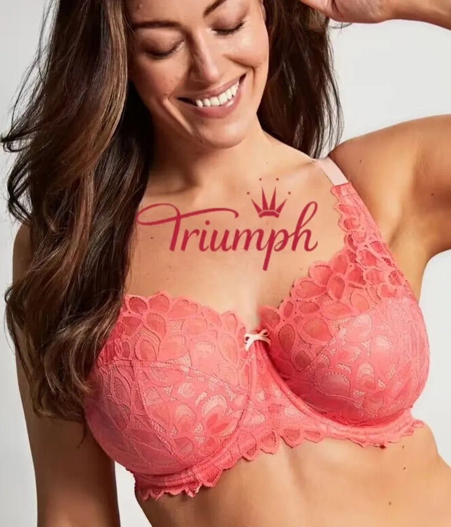 „Triumph“ – (4 dalių) pilno dydžio siuvinėta nėriniuota liemenėlė