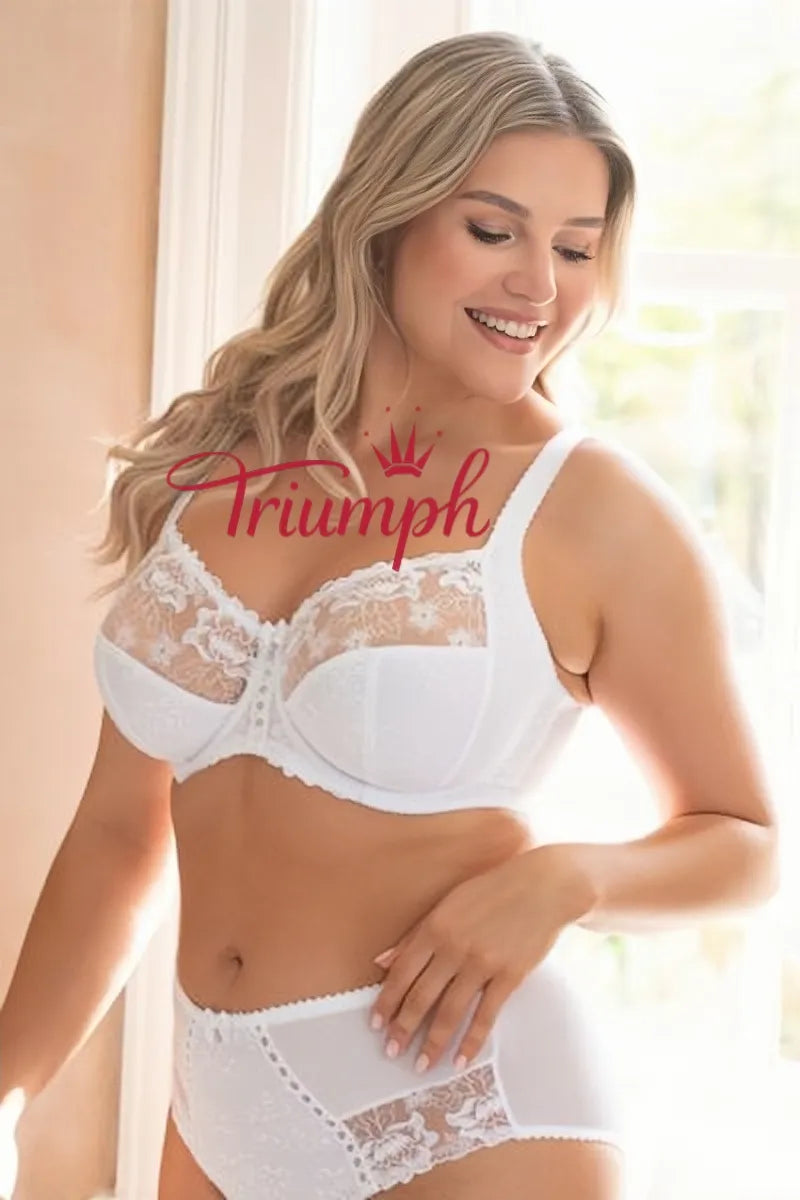 Triumph – 4 vnt siuvinėta nėriniuota liemenėlė „Sofia“ su šonine atrama