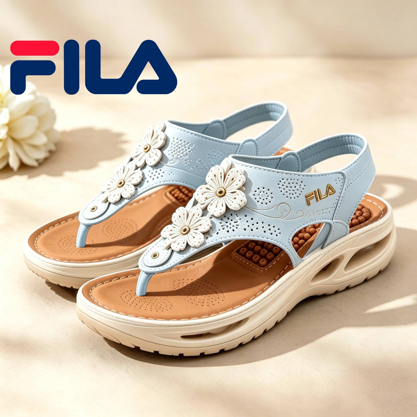 🏵️Naujos FILA® moteriškos basutės su plačia linija, masažine ir pėdos skliauto atrama