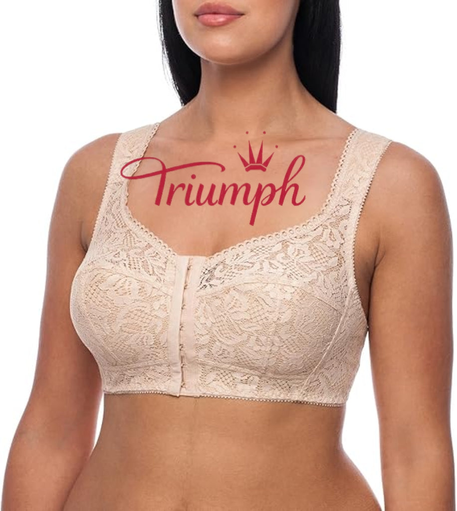 „Triumph“ – (4 dalių) liemenėlė be lankelių, užsegimas priekyje, plius dydis
